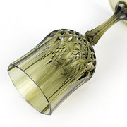 6 Plastic 8 oz Crystal Cut Goblets Wine Glasses - Disposable Tableware