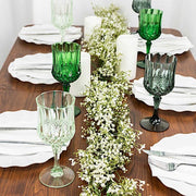 6 Plastic 8 oz Crystal Cut Goblets Wine Glasses - Disposable Tableware