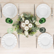 6 Plastic 8 oz Crystal Cut Goblets Wine Glasses - Disposable Tableware