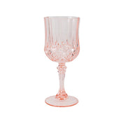 6 Plastic 8 oz Crystal Cut Goblets Wine Glasses - Disposable Tableware DSP_CUWN006_8_046