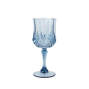 6 Plastic 8 oz Crystal Cut Goblets Wine Glasses - Disposable Tableware DSP_CUWN006_8_086