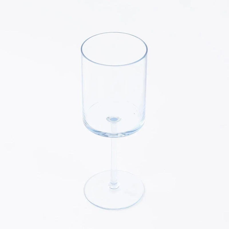 6 Plastic Cylindrical Wine Glasses with Long Stem