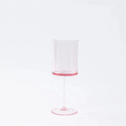 6 Plastic Cylindrical Wine Glasses with Long Stem