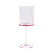 6 Plastic Cylindrical Wine Glasses with Long Stem