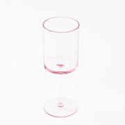 6 Plastic Cylindrical Wine Glasses with Long Stem