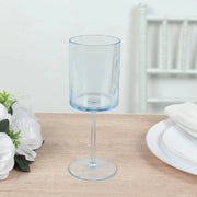 6 Plastic Cylindrical Wine Glasses with Long Stem