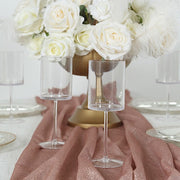 6 Plastic Cylindrical Wine Glasses with Long Stem - Clear DSP_CUWN007_10_CLR