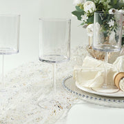 6 Plastic Cylindrical Wine Glasses with Long Stem - Clear DSP_CUWN007_10_CLR