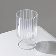 6 Plastic Vintage Ribbed Wine Glasses 12 oz with Short Stem - Clear DSP_CUWN009_12_CLR