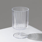 6 Plastic Vintage Ribbed Wine Glasses 12 oz with Short Stem - Clear DSP_CUWN009_12_CLR