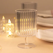 6 Plastic Vintage Ribbed Wine Glasses 12 oz with Short Stem - Clear DSP_CUWN009_12_CLR