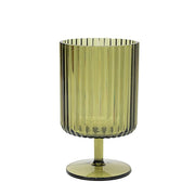 6 Plastic Vintage Ribbed Wine Glasses 12 oz with Short Stem DSP_CUWN009_12_087_PK12