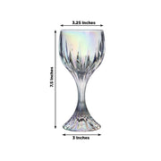 6 Prism Cut 10 oz Crystal Wine Glasses Goblets - Iridescent GLAS_CUWN008_10_ABW