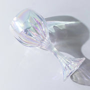 6 Prism Cut 10 oz Crystal Wine Glasses Goblets - Iridescent GLAS_CUWN008_10_ABW