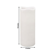 6 Real Wax 10" Flickerin Flameless LED Pillar Candles Set with Wavy Top Battery Operated