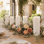 6 Real Wax 10" Flickerin Flameless LED Pillar Candles Set with Wavy Top Battery Operated