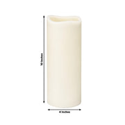6 Real Wax 10" Flickerin Flameless LED Pillar Candles Set with Wavy Top Battery Operated