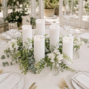 6 Real Wax 10" Flickerin Flameless LED Pillar Candles Set with Wavy Top Battery Operated
