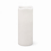 6 Real Wax 10" Flickerin Flameless LED Pillar Candles Set with Wavy Top Battery Operated LED_CAND_PL001_10_WHT_PK6