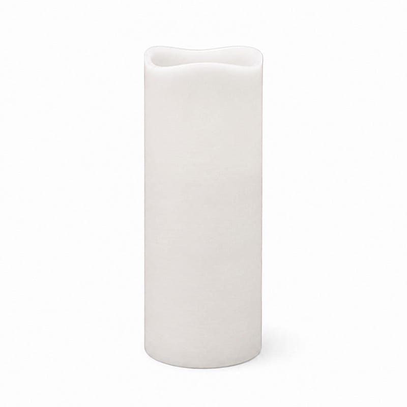 6 Real Wax 10" Flickerin Flameless LED Pillar Candles Set with Wavy Top Battery Operated LED_CAND_PL001_10_WHT_PK6