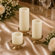6 Real Wax 3" 6" 9" Flameless LED Pillar Candles Set with Flat Top