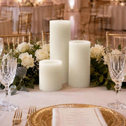 6 Real Wax 3" 6" 9" Flameless LED Pillar Candles Set with Flat Top