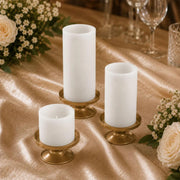6 Real Wax 3" 6" 9" Flameless LED Pillar Candles Set with Flat Top