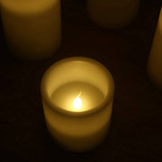 6 Real Wax 3" 6" 9" Flameless LED Pillar Candles Set with Flat Top