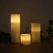 6 Real Wax 3" 6" 9" Flameless LED Pillar Candles Set with Flat Top