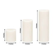 6 Real Wax 3" 6" 9" Flameless LED Pillar Candles Set with Flat Top