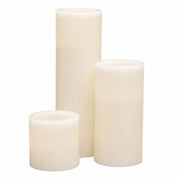 6 Real Wax 3" 6" 9" Flameless LED Pillar Candles Set with Flat Top LED_CAND_PL17_SET369_IVR_PK6