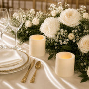 6 Real Wax 3" x 3" Flameless LED Pillar Candles with Flat Top