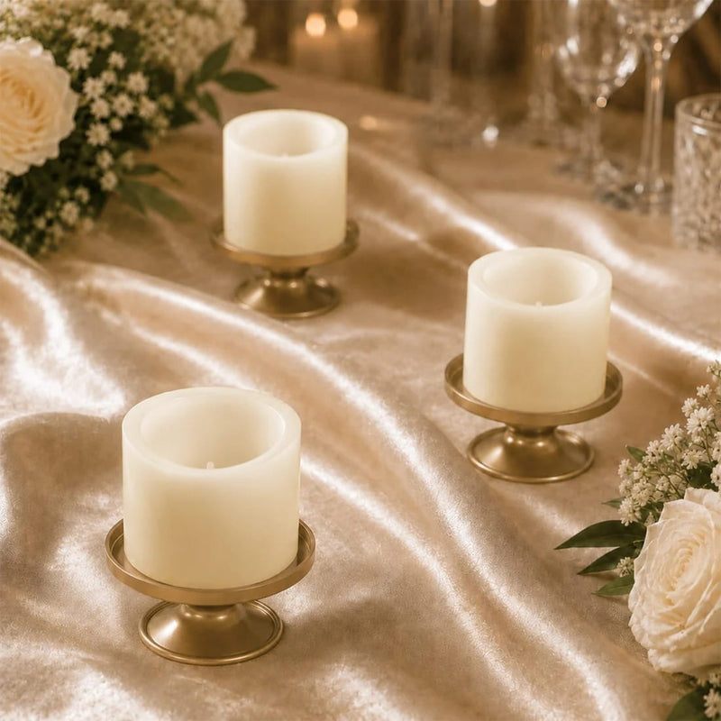 6 Real Wax 3" x 3" Flameless LED Pillar Candles with Flat Top