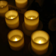 6 Real Wax 3" x 3" Flameless LED Pillar Candles with Flat Top