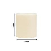 6 Real Wax 3" x 3" Flameless LED Pillar Candles with Flat Top