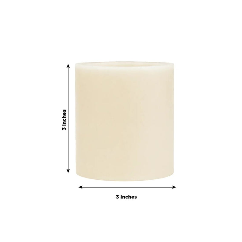6 Real Wax 3" x 3" Flameless LED Pillar Candles with Flat Top