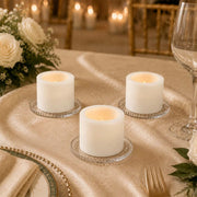 6 Real Wax 3" x 3" Flameless LED Pillar Candles with Flat Top