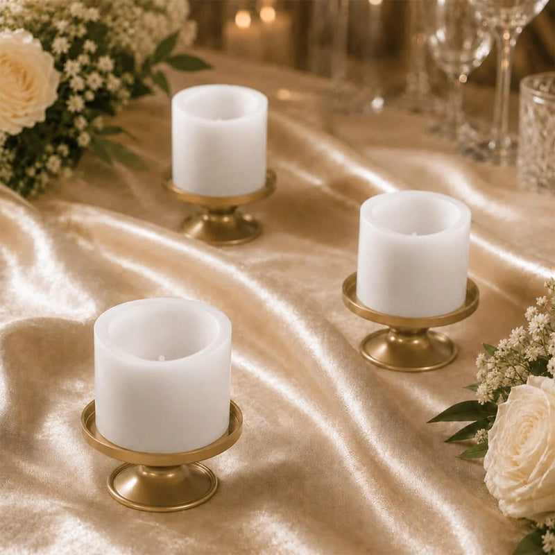 6 Real Wax 3" x 3" Flameless LED Pillar Candles with Flat Top
