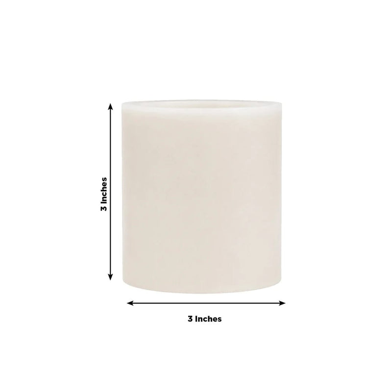 6 Real Wax 3" x 3" Flameless LED Pillar Candles with Flat Top