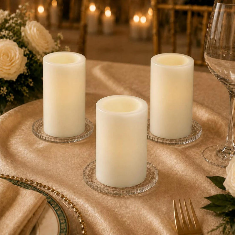 6 Real Wax 3" x 6" Flameless LED Pillar Candles with Flat Top