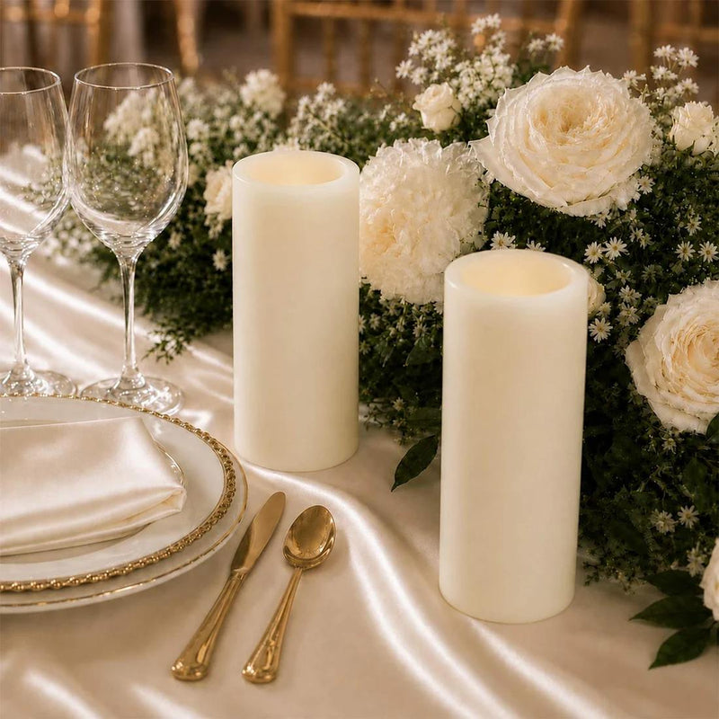 6 Real Wax 3" x 6" Flameless LED Pillar Candles with Flat Top