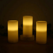 6 Real Wax 3" x 6" Flameless LED Pillar Candles with Flat Top