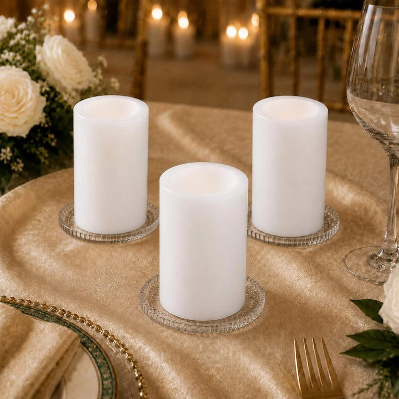 6 Real Wax 3" x 6" Flameless LED Pillar Candles with Flat Top