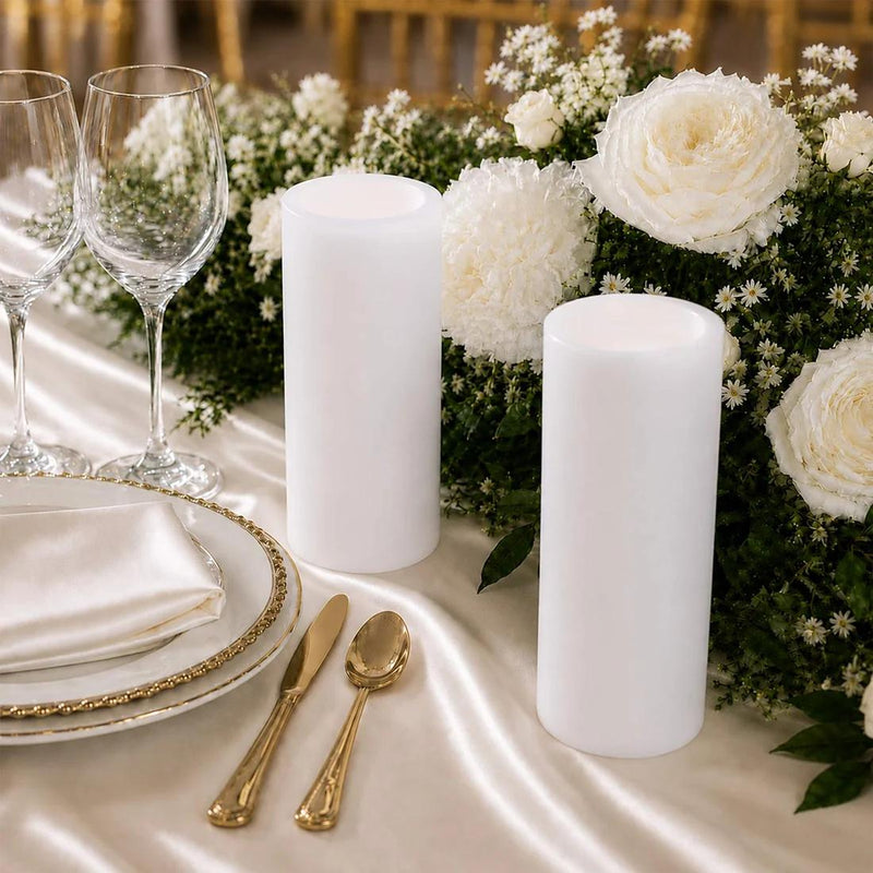 6 Real Wax 3" x 6" Flameless LED Pillar Candles with Flat Top