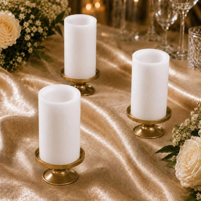 6 Real Wax 3" x 6" Flameless LED Pillar Candles with Flat Top