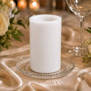 6 Real Wax 3" x 6" Flameless LED Pillar Candles with Flat Top