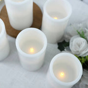 6 Real Wax 3" x 6" Flameless LED Pillar Candles with Flat Top