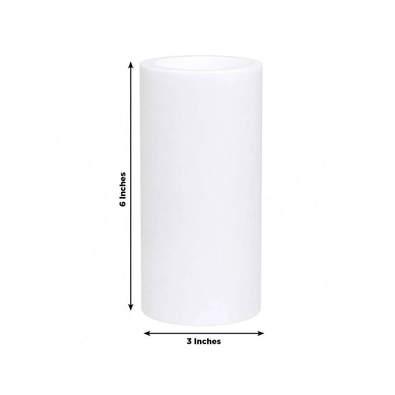 6 Real Wax 3" x 6" Flameless LED Pillar Candles with Flat Top