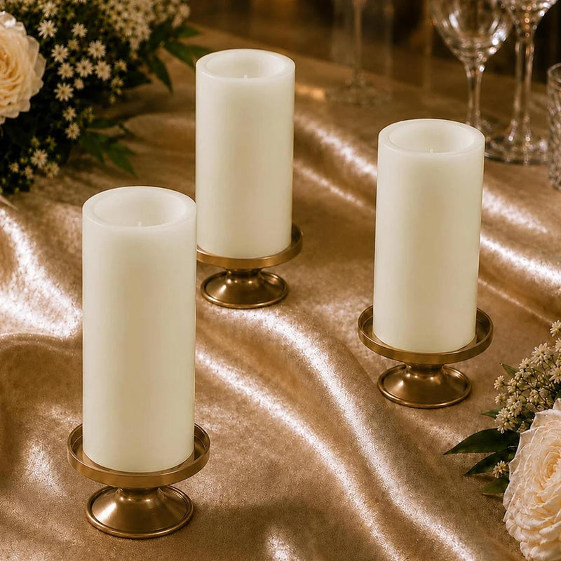 6 Real Wax 3" x 9" Flameless LED Pillar Candles with Flat Top