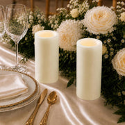 6 Real Wax 3" x 9" Flameless LED Pillar Candles with Flat Top